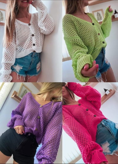 Cardigan de hilo calado 