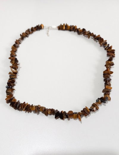 COLLAR ESCALLAS OJO DE TIGRE plata925