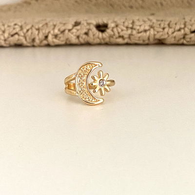 ANILLO SOL Y LUNA DORADO