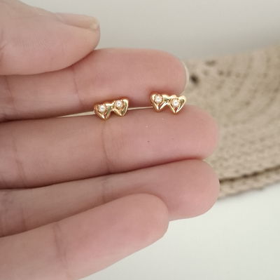 DOS CORAZONES (Enchapado en oro 18k)