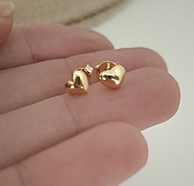  AROS CORAZONES  (Enchapado en oro 18k)