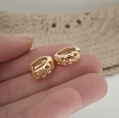  AROS  ARGOLLAS(Enchapado en oro 18k)