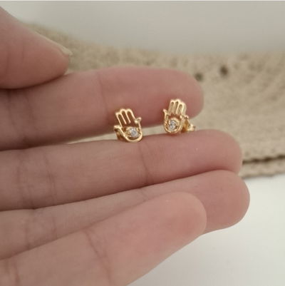  AROS   MANO FATIMA (Enchapado en oro 18k)
