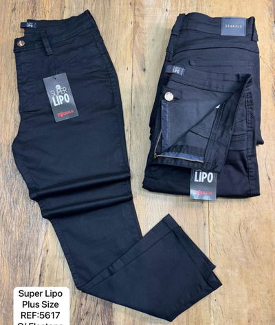 Jeans con faja plus size negro 