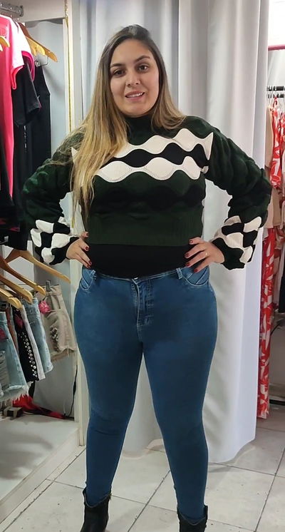 Cropp tricot rombo corto