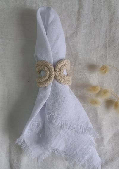 Servilleteros de soga de algodón x6