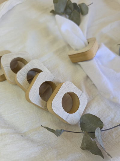 Servilletero de madera x6