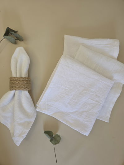 Servilletas de tusor blanco x6