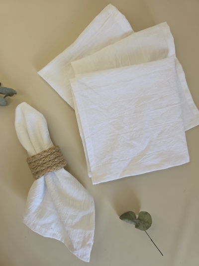 Servilletas de tusor blanco x4