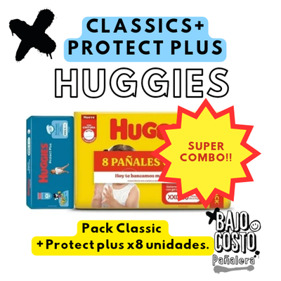 Combo HUGGIES CLASSICS + 8 Protect Plus 