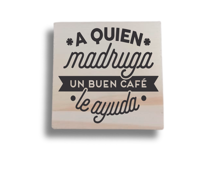 Sello Manual "A Quien Madruga un buen Cafe lo ayuda"