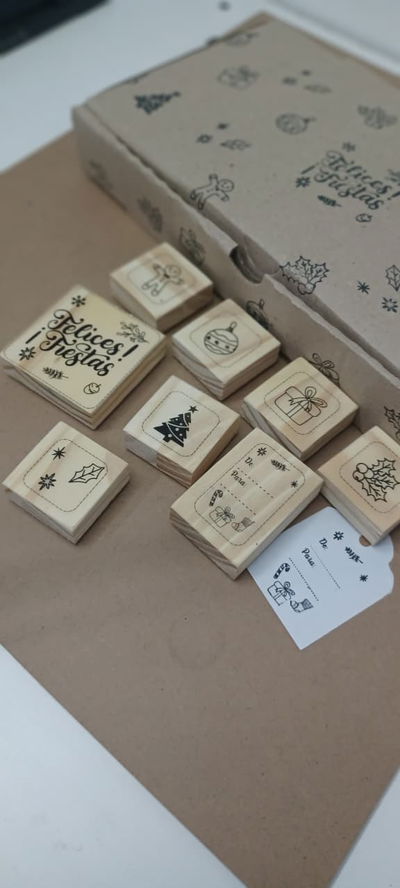 🎄 Kit de Sellos Navidad 1 🎁 Con Almohadilla