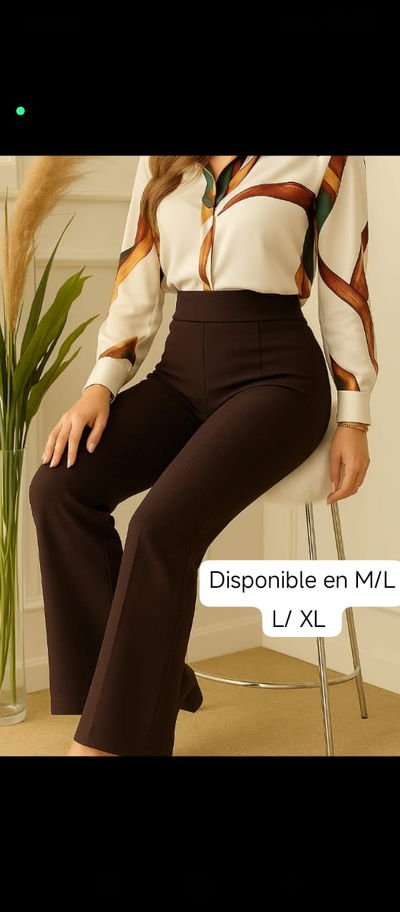 Pantalon Zara con friza CHOCOLATE