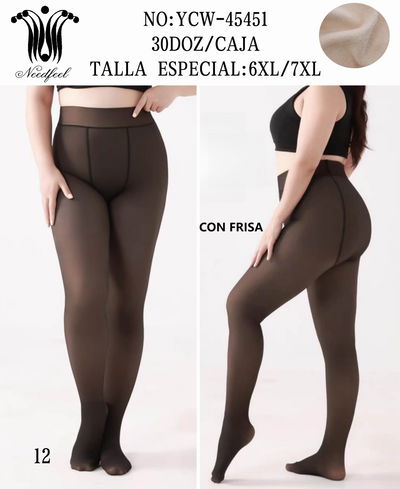 MEDIAS PANTY TALLE 6 / 7 XL CON ABRIGO 
