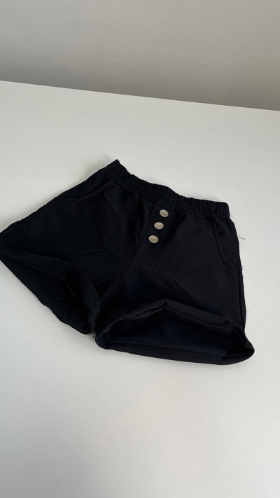 Short Negro con Botones Metalicos  Importado