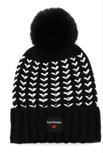 GORRO LAS OREIRO OSCURO INVIERNO TEJIDO TRENZADO