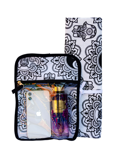 Kit Lona estampada + neceser transparente