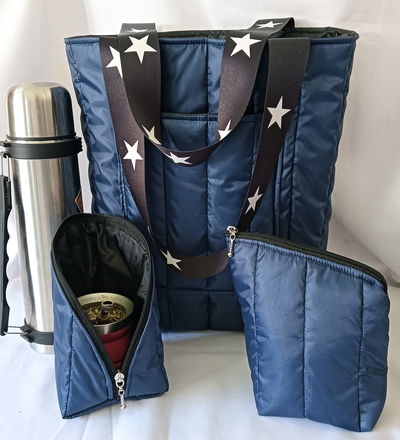 Matero Puffer completo Azul