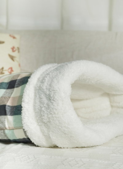 Saco Cama para Gatos cuadrille verde y beige