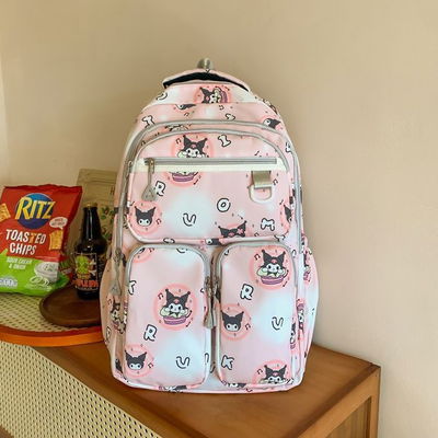 MOCHILA ESCOLAR KUROMI ROSA JY550