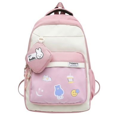 MOCHILA ESCOLAR + CARTUCHERA ROSA JY8806