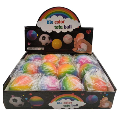 SQUISHY ANTI STRESS BLU COLOR TUF BALL CAJA X12