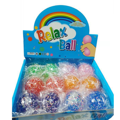 SQUISHY ANTI STRESS PELOTA DE COLORES CAJA X12