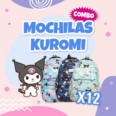 COMBO X12 MOCHILAS DISEÑO KUROMI SURTIDAS