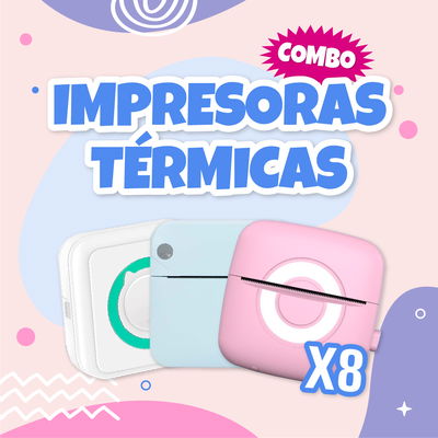 COMBO MINI IMPRESORA TERMICA BLUETOOTH X8 SURTIDAS