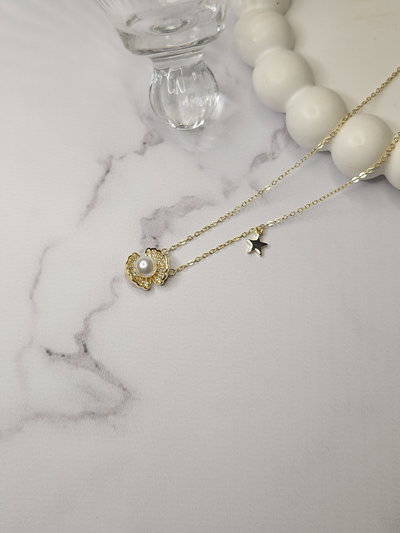 COLLAR OSTRA CUBIC GOLD