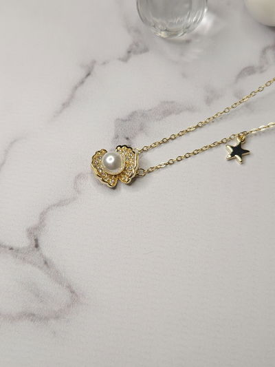 COLLAR OSTRA CUBIC GOLD