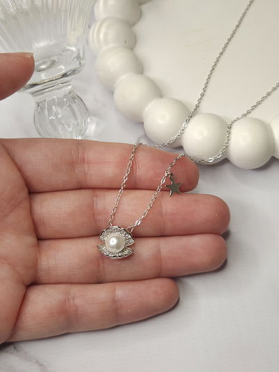 COLLAR OSTRA CUBIC SILVER