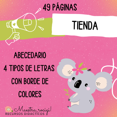 Abecedario 4 tipos de letras (borde de colores) pdf