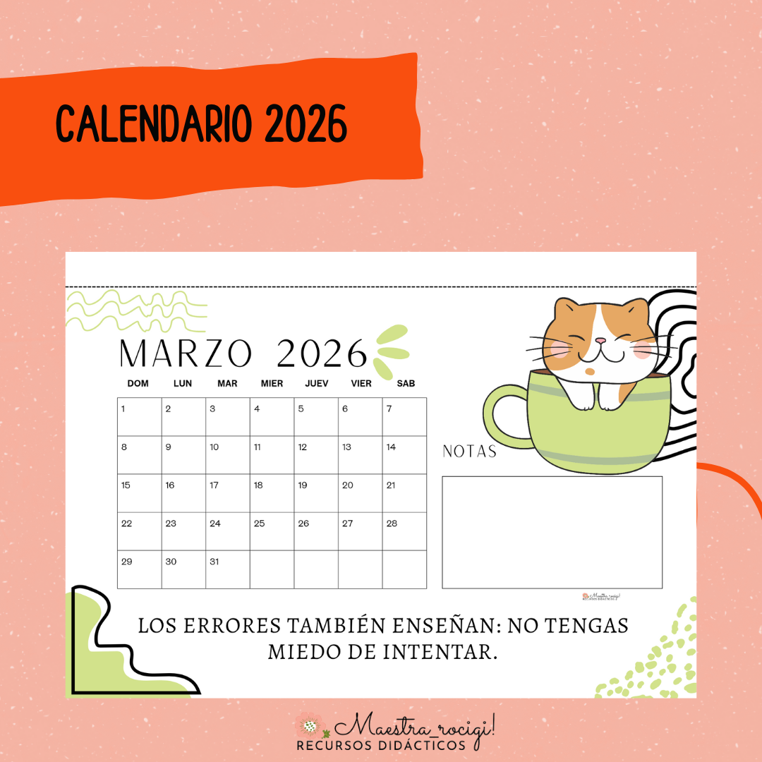 Calendario 2026 Gatitos (pdf) | Maestra Rocigi