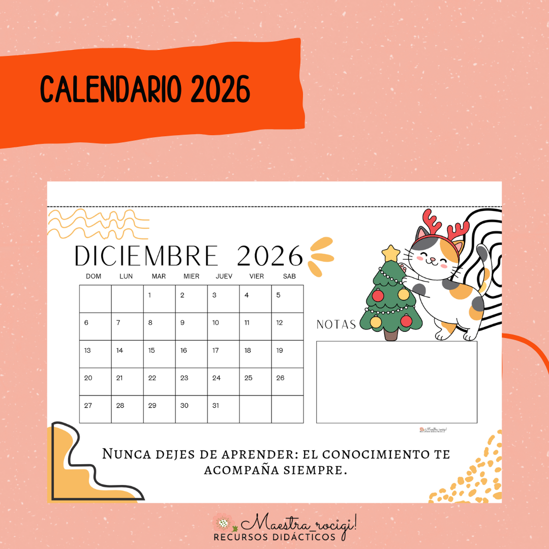 Calendario 2026 Gatitos (pdf) | Maestra Rocigi