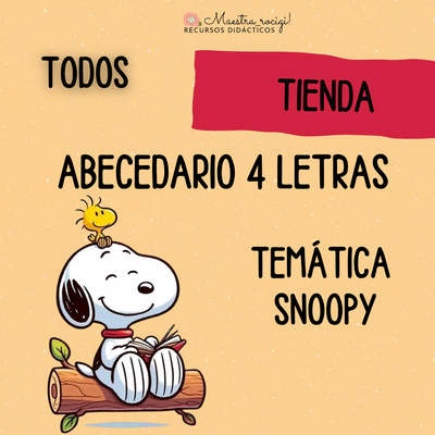 Abecedario 4 tipos de letras SNOOPY (con dibujo de referencia) (pdf)