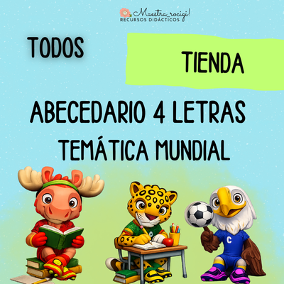 Abecedario 4 tipos de letras Mundial (con dibujo de referencia) (pdf)