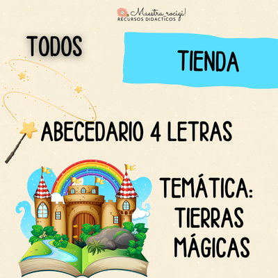 Abecedario 4 tipos de letras TIERRAS MÁGICAS (con dibujo de referencia) (pdf)