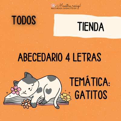 Abecedario 4 tipos de letras GATITOS (con dibujo de referencia) (pdf)