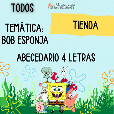 Abecedario 4 tipos de letras BOB ESPONJA (con dibujo de referencia) (pdf)