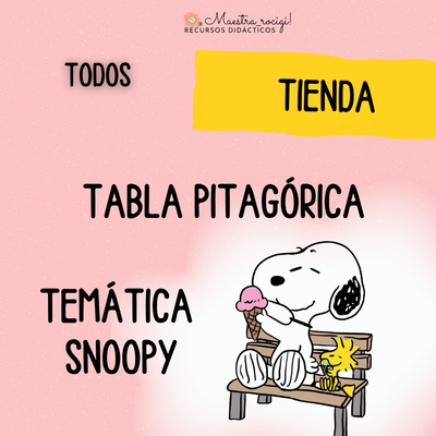 Tabla pitagórica temática SNOOPY(pdf)