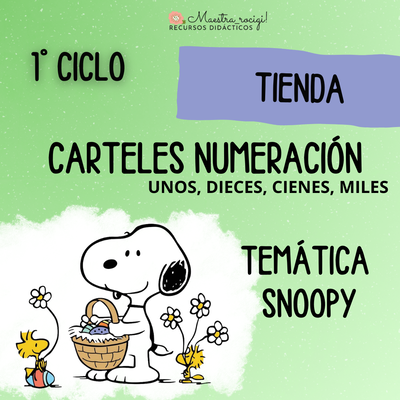 Carteles numeración SNOOPY 1° ciclo (pdf)