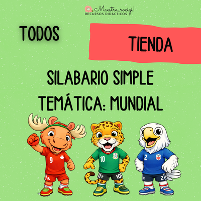 Silabario (sílabas simples) temática MUNDIAL (pdf)