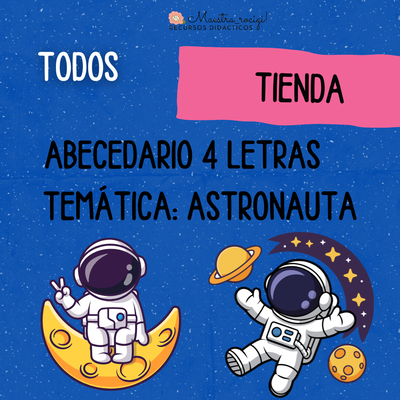Abecedario 4 tipos de letras ASTRONAUTA (con dibujo de referencia) (pdf)