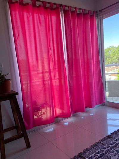 Juegos de cortinas dobles tropical con voile