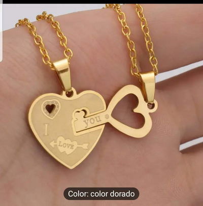 COLLARES DE CORAZÓN CON LLAVE PARA PAREJAS
