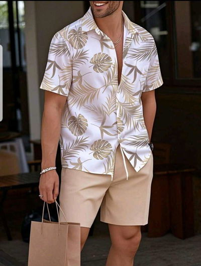 CONJUNTO DE SHORT Y CAMISA DE VESTIR PARA HOMBRE