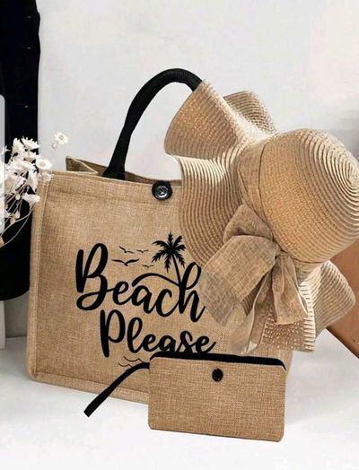 CONJUNTO DE 3 PIEZAS DE PAMELA BOLSO DE MANO Y CARTERA PARA PLAYA