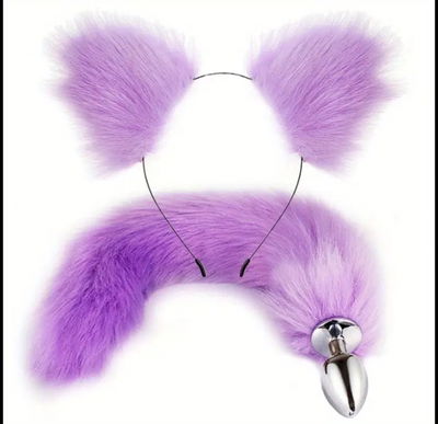 CONJUNTO DE TAPON ANAL CON FORMA DE COLA Y OREJAS