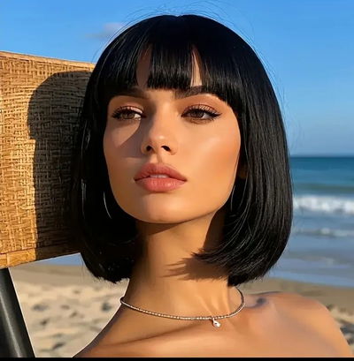 PELUCA NEGRA DE 12 PULGADAS